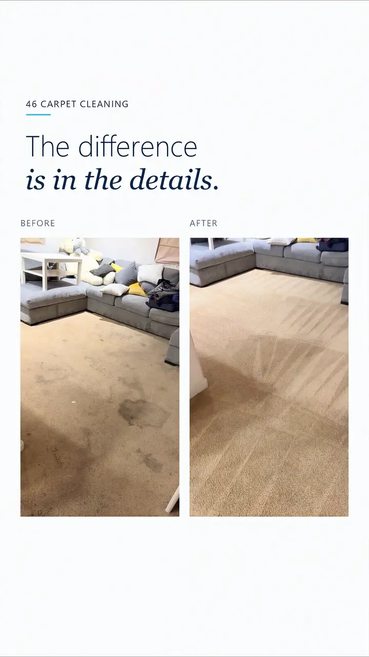 Still from a client edit: Carpet cleaning before and after